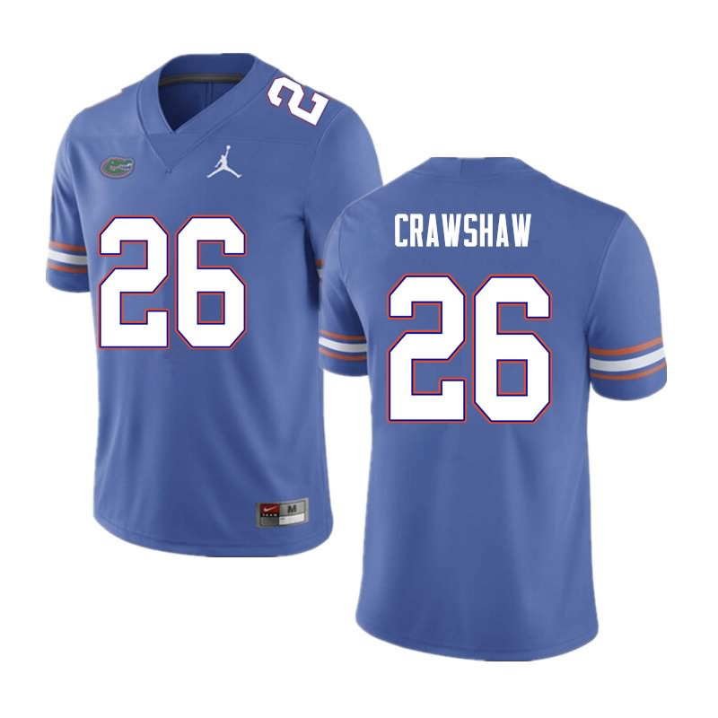 NCAA Florida Gators Jeremy Crawshaw Men's #26 Nike Blue Stitched Authentic College Football Jersey OBJ5064FZ